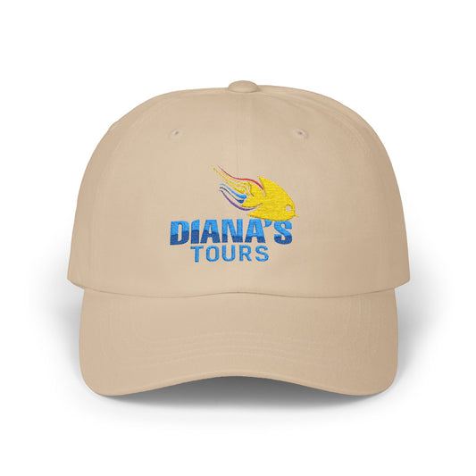 Classic Dad Cap - Diana's Tours Embroidered White Hat for Travel Lovers