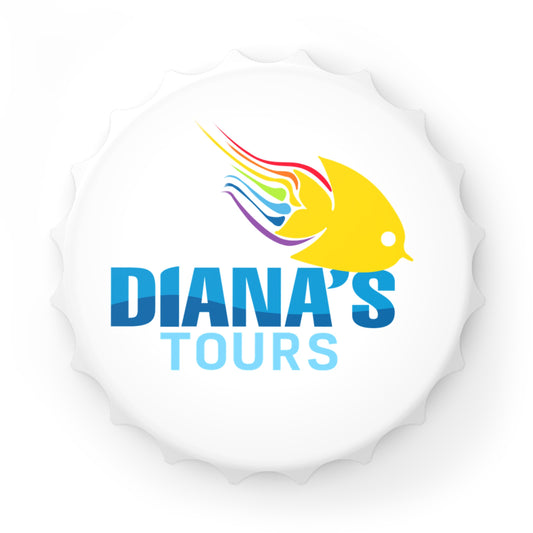 Custom Bottle Opener - Diana's Tours Shed a Light on Adventure!