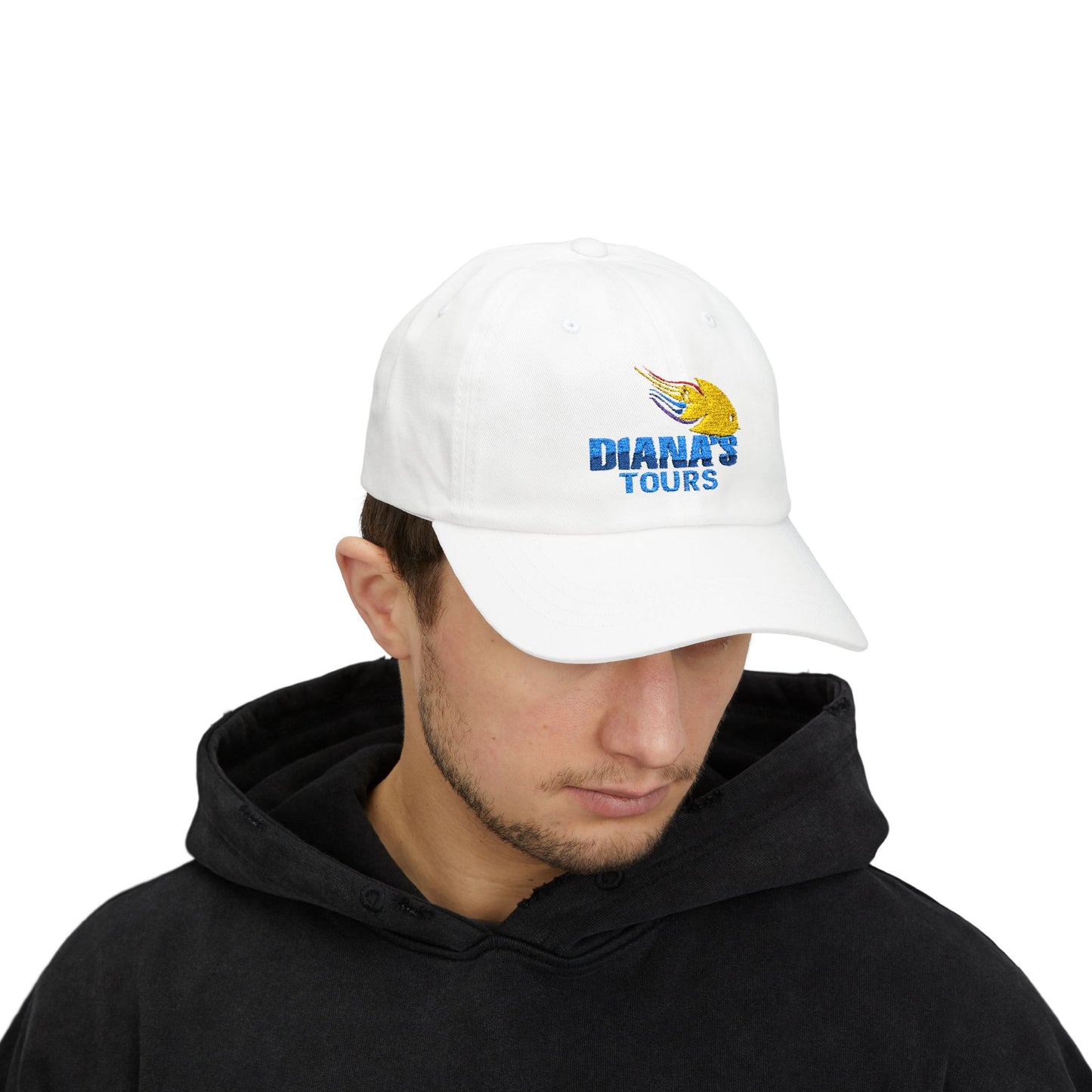 Classic Dad Cap - Diana's Tours Embroidered White Hat for Travel Lovers
