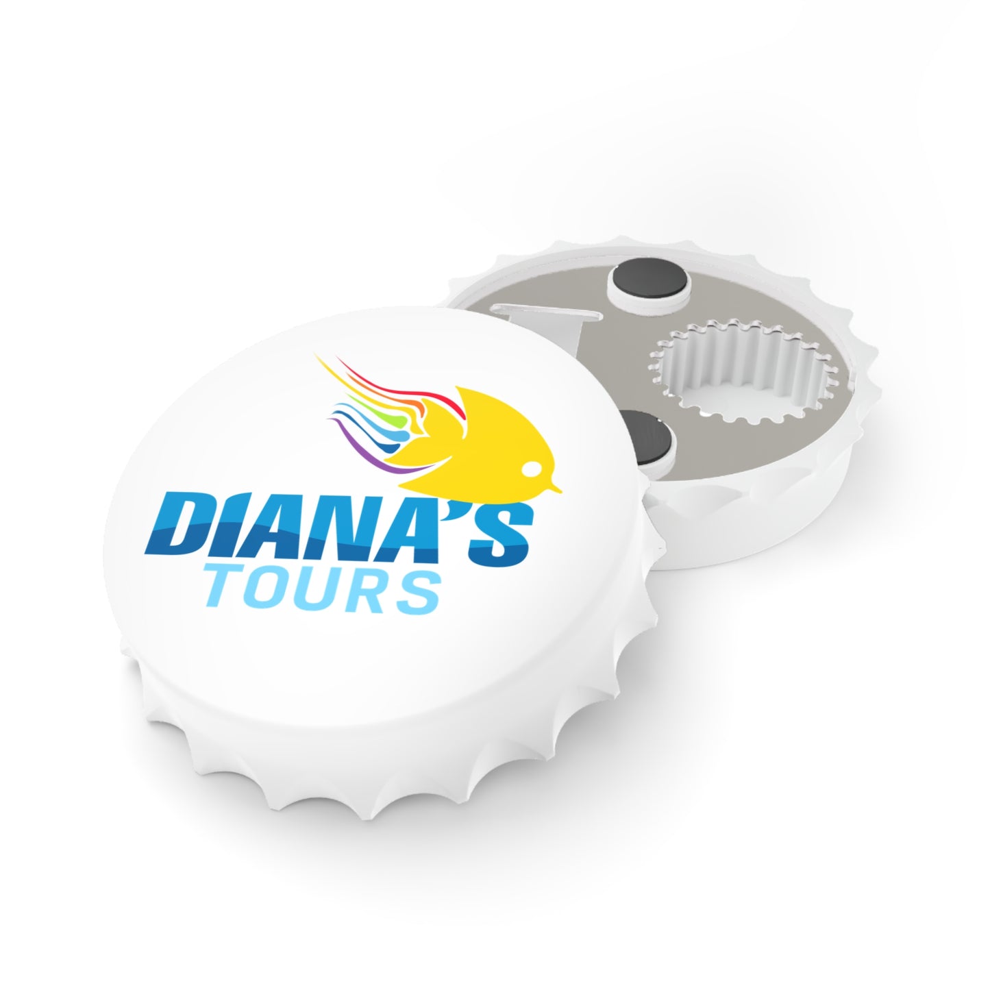 Custom Bottle Opener - Diana's Tours Shed a Light on Adventure!