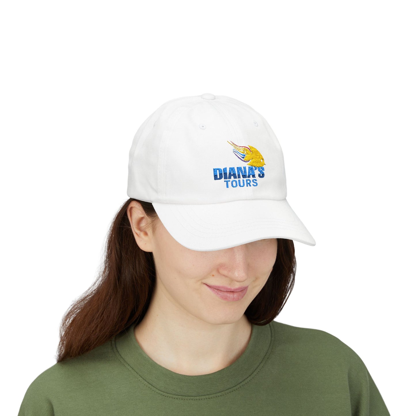 Classic Dad Cap - Diana's Tours Embroidered White Hat for Travel Lovers