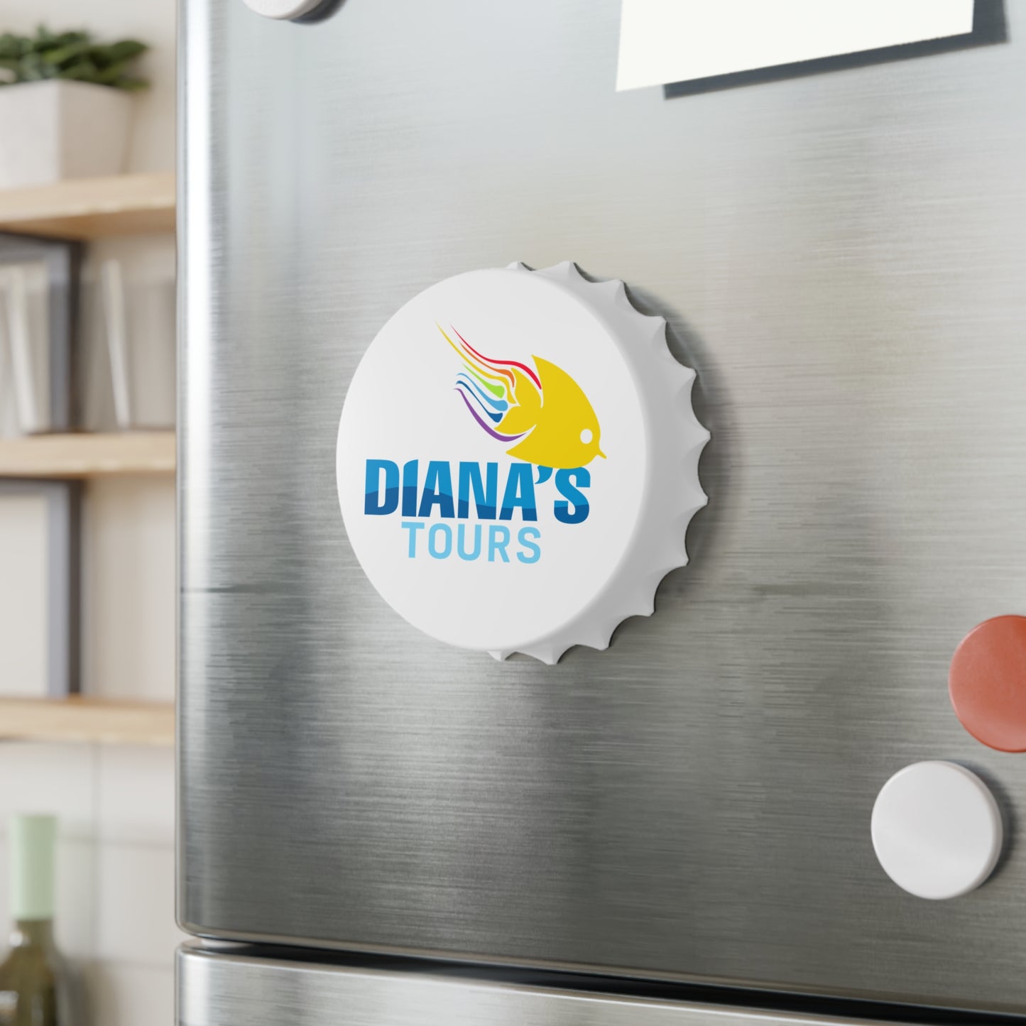 Custom Bottle Opener - Diana's Tours Shed a Light on Adventure!