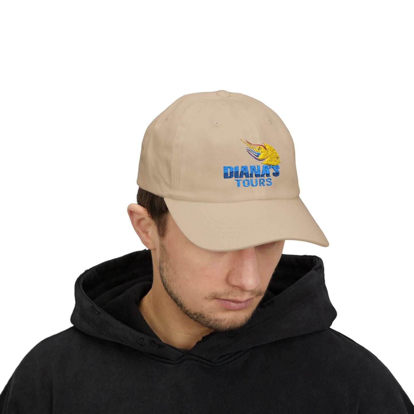 Classic Dad Cap - Diana's Tours Embroidered White Hat for Travel Lovers